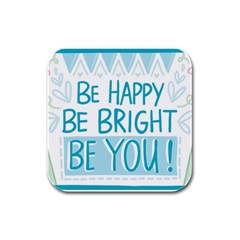 Motivation Positive Inspirational Rubber Square Coaster (4 pack) 