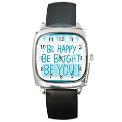 Motivation Positive Inspirational Square Metal Watch