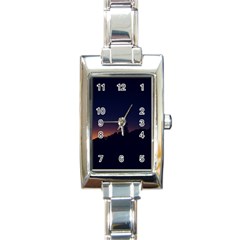 Nature Night Colorful Landscape Rectangle Italian Charm Watch by Sapixe