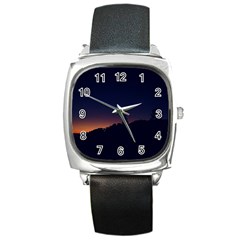 Nature Night Colorful Landscape Square Metal Watch by Sapixe