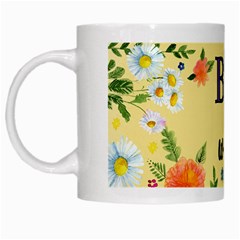 Best Wishes Yellow Flower Greeting White Mugs by Sapixe