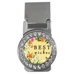 Best Wishes Yellow Flower Greeting Money Clips (cz)  by Sapixe