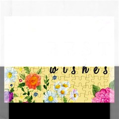 Best Wishes Yellow Flower Greeting Rectangular Jigsaw Puzzl by Sapixe