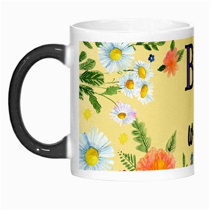 Best Wishes Yellow Flower Greeting Morph Mugs