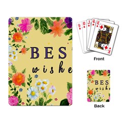 Best Wishes Yellow Flower Greeting Playing Card by Sapixe