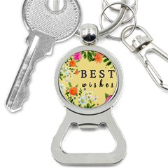 Best Wishes Yellow Flower Greeting Bottle Opener Key Chains by Sapixe