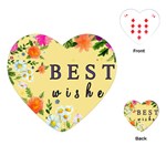 Best Wishes Yellow Flower Greeting Playing Cards (Heart)  Front