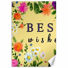 Best Wishes Yellow Flower Greeting Canvas 20  X 30   by Sapixe