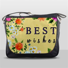 Best Wishes Yellow Flower Greeting Messenger Bags by Sapixe