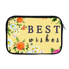 Best Wishes Yellow Flower Greeting Apple Macbook Pro 17  Zipper Case by Sapixe