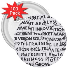 Success Business Professional 3  Buttons (100 Pack)  by Sapixe