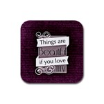 Beautiful Things Encourage Rubber Square Coaster (4 pack)  Front