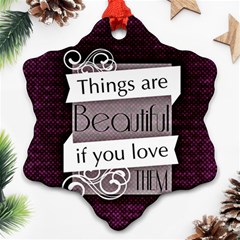 Beautiful Things Encourage Snowflake Ornament (two Sides)