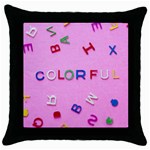 Pattern Desktop Sign Aerial Throw Pillow Case (Black) Front