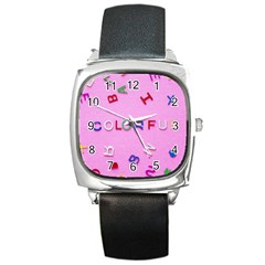 Pattern Desktop Sign Aerial Square Metal Watch by Sapixe