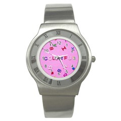 Pattern Desktop Sign Aerial Stainless Steel Watch by Sapixe