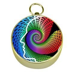 Head Spiral Self Confidence Gold Compasses by Sapixe