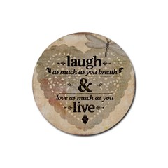 Motivational Calligraphy Grunge Rubber Coaster (round)  by Sapixe