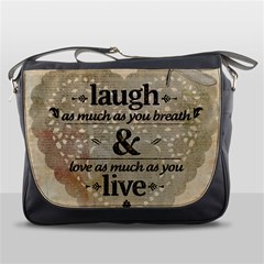 Motivational Calligraphy Grunge Messenger Bags by Sapixe