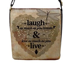 Motivational Calligraphy Grunge Flap Messenger Bag (l)  by Sapixe