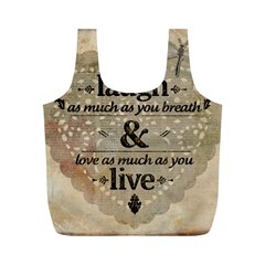 Motivational Calligraphy Grunge Full Print Recycle Bags (m)  by Sapixe