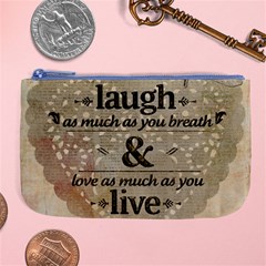 Motivational Calligraphy Grunge Large Coin Purse by Sapixe