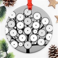 Gears Tree Structure Networks Ornament (Round)