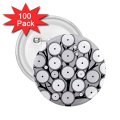 Gears Tree Structure Networks 2 25  Buttons (100 Pack)  by Sapixe