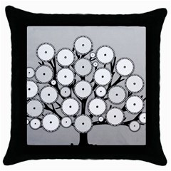 Gears Tree Structure Networks Throw Pillow Case (Black)