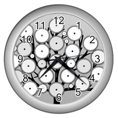 Gears Tree Structure Networks Wall Clocks (Silver) 