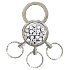 Gears Tree Structure Networks 3-Ring Key Chains