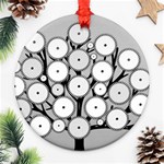 Gears Tree Structure Networks Round Ornament (Two Sides) Back