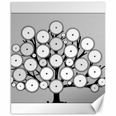 Gears Tree Structure Networks Canvas 8  x 10 