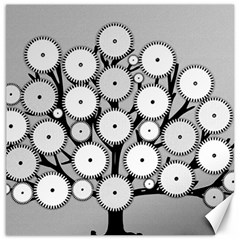 Gears Tree Structure Networks Canvas 12  x 12  