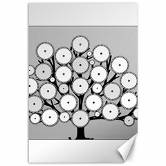 Gears Tree Structure Networks Canvas 12  x 18  