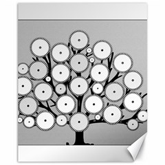 Gears Tree Structure Networks Canvas 11  x 14  