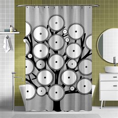 Gears Tree Structure Networks Shower Curtain 48  x 72  (Small) 