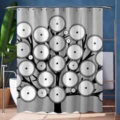 Gears Tree Structure Networks Shower Curtain 60  x 72  (Medium) 