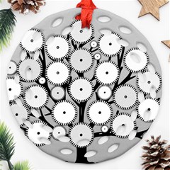 Gears Tree Structure Networks Ornament (Round Filigree)