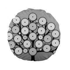 Gears Tree Structure Networks Standard 15  Premium Flano Round Cushions