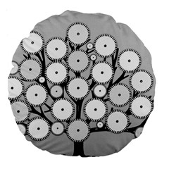 Gears Tree Structure Networks Large 18  Premium Flano Round Cushions