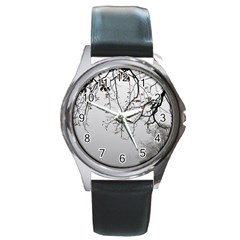 Tree Nature Landscape Round Metal Watch