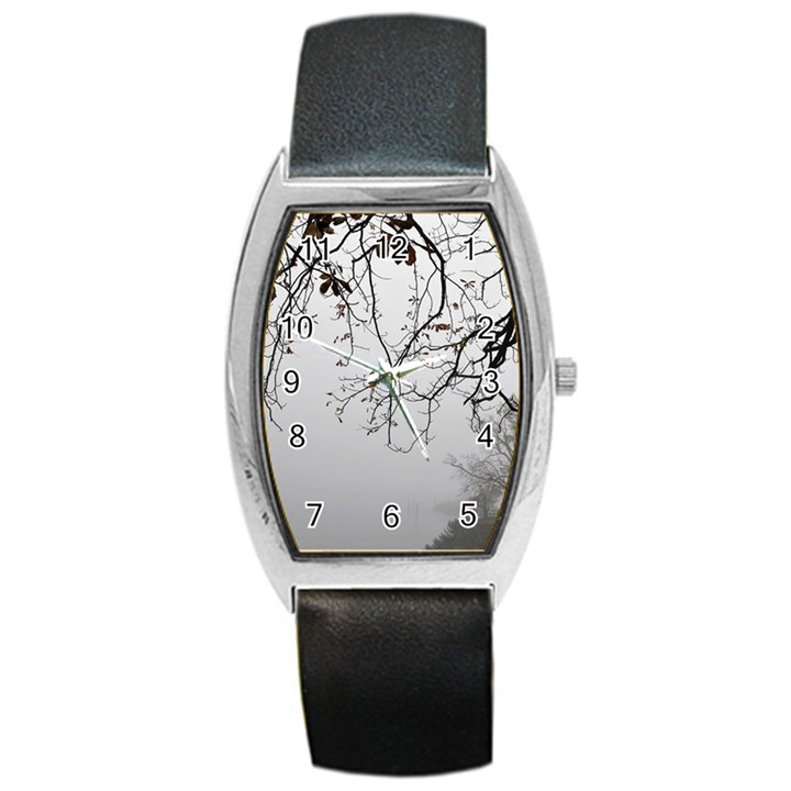 Tree Nature Landscape Barrel Style Metal Watch