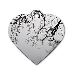 Tree Nature Landscape Dog Tag Heart (one Side) by Sapixe