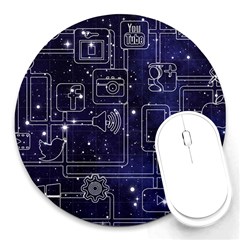 Networks Internet Social Round Mousepads by Sapixe