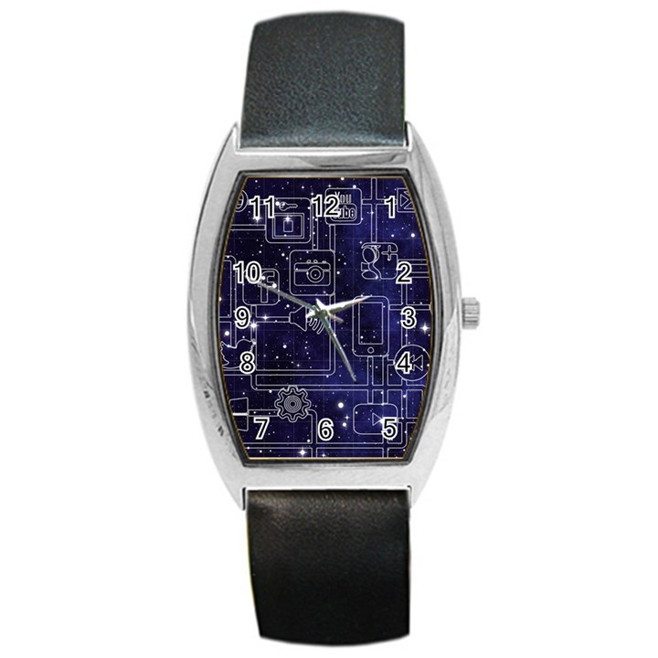 Networks Internet Social Barrel Style Metal Watch