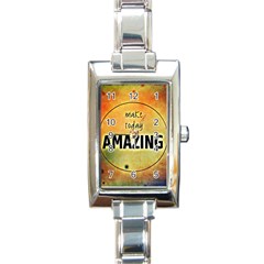 Beautiful Day Cheerful Munter Rectangle Italian Charm Watch by Sapixe