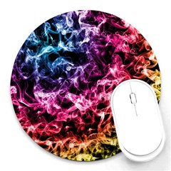 Smoke Colors Soul Black Blue Round Mousepads by Sapixe