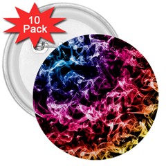 Smoke Colors Soul Black Blue 3  Buttons (10 Pack)  by Sapixe