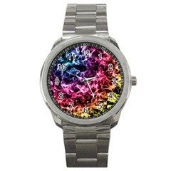 Smoke Colors Soul Black Blue Sport Metal Watch by Sapixe